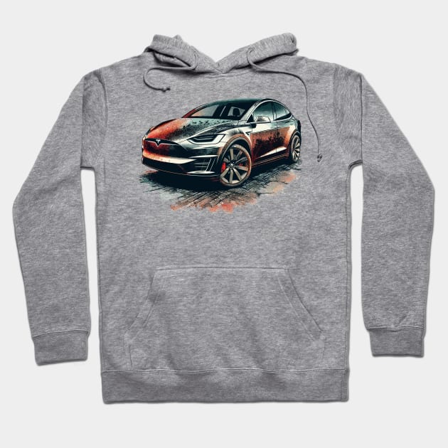 Tesla Model X Hoodie by Vehicles-Art